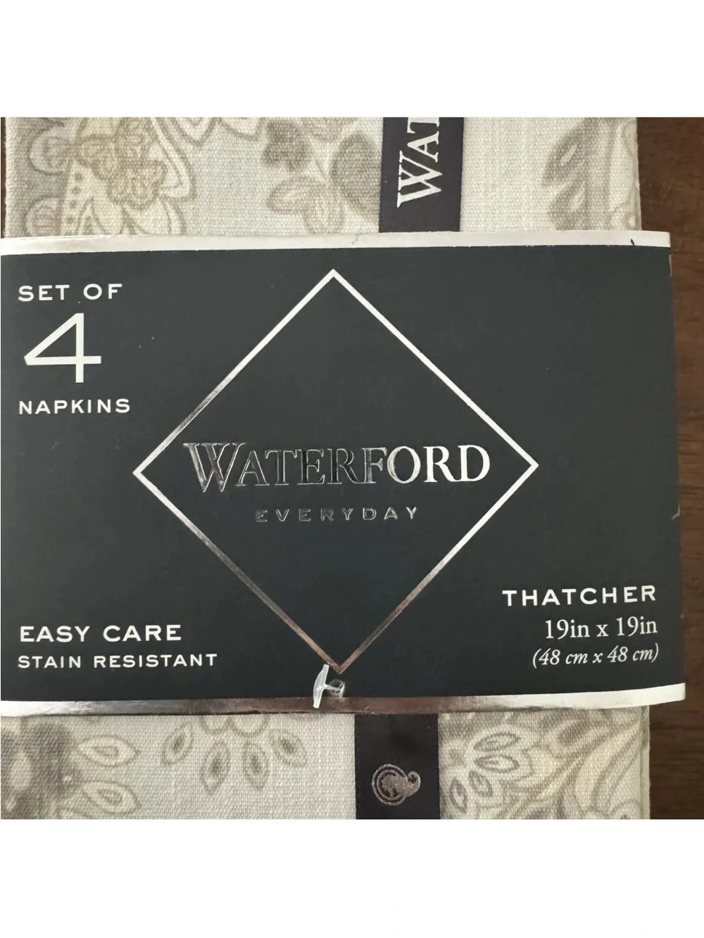 NWT Waterford Set Of Four Thatcher 19”x19” Table Napkins
